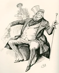 Joey B. Illustration von Harry Furniss für den Charles Dickens Roman Dombey und Sohn, aus der Testimonial Edition, veröffentlicht 1910.