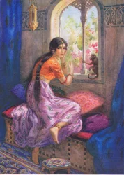 "Rama: Flüsterte Hanuman noch einmal". Aus den Abenteuern von Rama und Sita, Illustration aus 