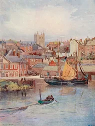 Der Kai, Exeter, mit den Kathedraltürmen