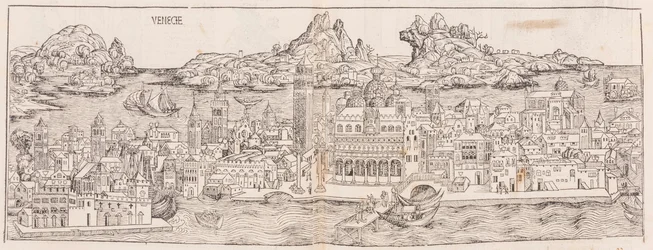1930 Nachdruck der Ansicht von Venedig aus der Nürnberger Chronik (beschnitten)