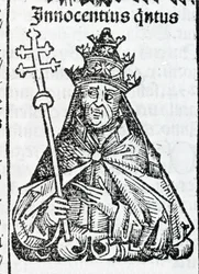 Porträt von Papst Innozenz IV. (1195 - 1254) in Liber chronicarum von Hartmann Schedel Nürnberg 1497