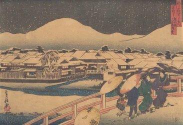 Nachtansicht des Yamato-Tehauses, Mitte des 19. Jahrhunderts