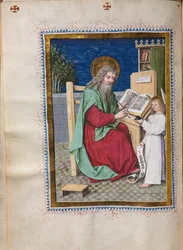 Evangelienbuch mit Evangelistenporträts: Heiliger Matthäus, ca. 1480