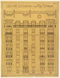 Entwurf für die Fassade der Société Immobilière de la Rue Modern, Nr. 6