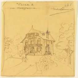 Perspektivische Ansicht einer Villa