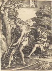 Adam und Eva bei der Arbeit