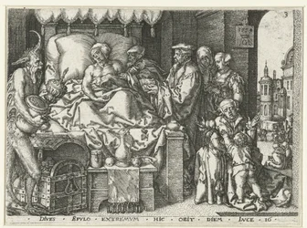 Der reiche Mann auf seinem Sterbebett (Parabel von Lazarus und dem reichen Mann)
