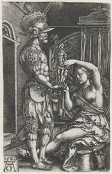 Medea gibt Jason eine Statue
