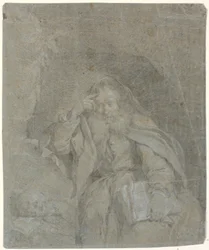 Der heilige Hieronymus meditierend in seiner Höhle