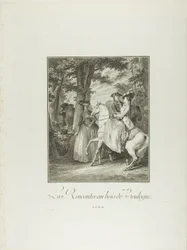 Treffen im Wald von Boulogne, aus Monument du Costume Physique et Moral de la fin du Dix-huitième siècle