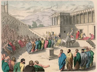 Antikes Griechenland: Theater - Aufführung der Tragödie Agamemnon