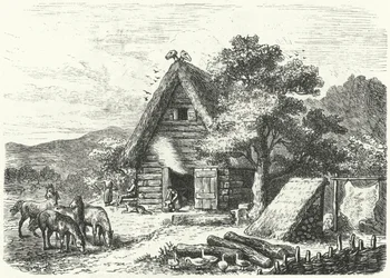 Altes deutsches Bauernhaus (Stich)