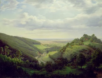 Blick vom Heilenberg-Schloss in Jugenheim am Rhein, 1846