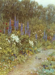 Garten um ihr Cottage