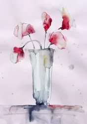 Zarte rosa Aquarellblüten