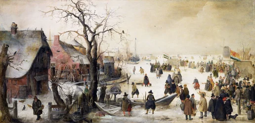 Winterszene an einem Kanal