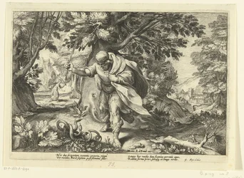 Teiresias schlägt zwei paarende Schlangen