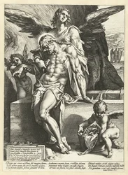 Engel tragen den Körper Christi