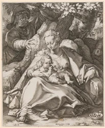 Heilige Familie unter dem Kirschbaum
