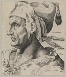 Hippokrates. Büste eines Mannes im Profil
