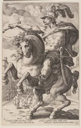 Marcus Curtius zu Pferd, aus Die Römischen Helden