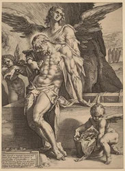 Der von Engeln gestützte Leichnam Christi