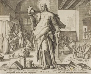 Der Arzt als Gott betrachtet, Platte eins aus Allegorien des Arztberufs