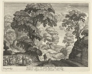 Landschaft mit der Heilung der Blinden