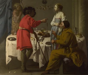 Jakob tadelt Laban, weil er ihm Leah anstelle von Rachel gegeben hat, 1627