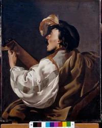 Ein Sänger, der sich selbst auf der Laute begleitet, auch Lautenspieler genannt. Gemälde von Hendrick ter Brugghen (oder Terbrugghen)