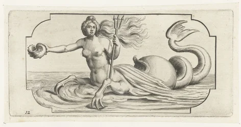 Weibliche Figur mit Neptuns Dreizack