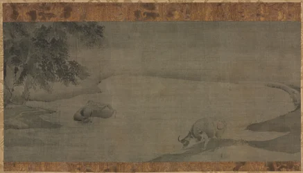 Wasserbüffel und Hirtenjungen