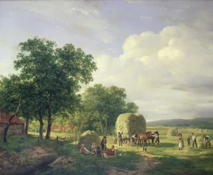 Waldlandschaft mit Heuarbeitern, 1822