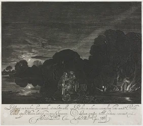 Die Flucht nach Ägypten bei Nacht