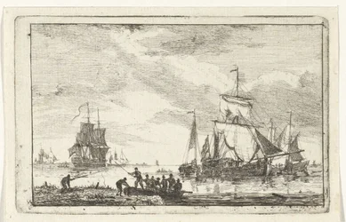 Flusslandschaft mit Fischern