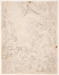 Silbernes Zeitalter. Studie nach Pietro da Cortonas Komposition in der Sala della Stuffa, Palazzo Pitti, Florenz