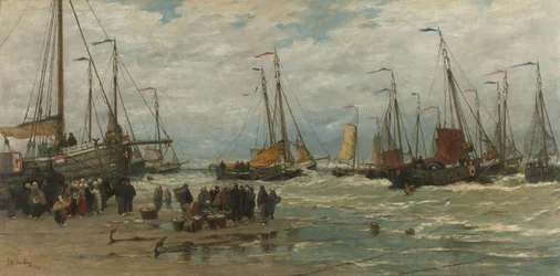 Fischerboote in brechenden Wellen