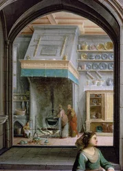 Christus im Haus von Martha und Maria, Detail der Küche, 1620