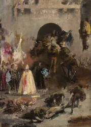 Szene aus der Spanischen Inquisition, ca. 1868-70