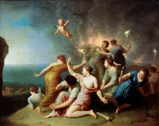 Nymphen verbrennen das Schiff des Telemachus