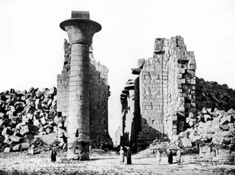 Säule und Ruinen, Nubien, Ägypten, 1887