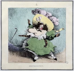 Korsett-Explosion - in "Pariser Skizzen" von Henri Monnier, ed. Delpech, Paris