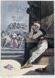 Der Karneval: „Jeder nimmt sein Vergnügen, wo er es findet“ - in „Les Pastemps“ von Henri Monnier, ed. Delpech, Paris
