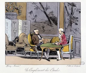 Le complément des études: zwei Männer diskutieren in einem Salon - in „Jadis et aujourd