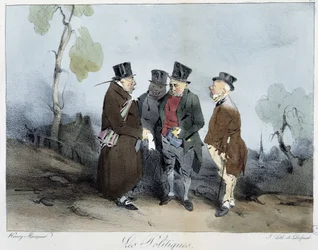 Les politiques - in Esquisses parisiennes von Henri Monnier, ed. Delpech, Paris