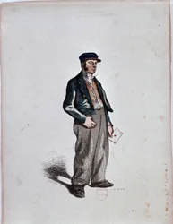 Der Kommissionär (Postbote) von Henri Monnier, um 1850