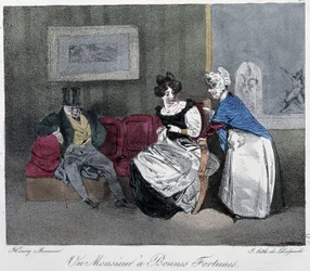 Ein Herr mit guten Chancen - in "Pariser Skizzen" von Henri Monnier, ed. Delpech, Paris