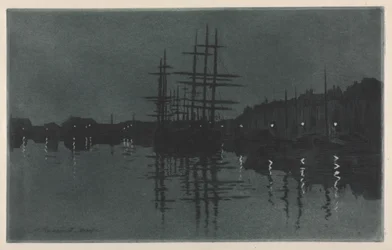 Mondschein in Dieppe, ca. 1885