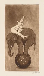 Elefant und Clown