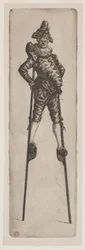 Punchinello auf Stelzen, ca. 1888